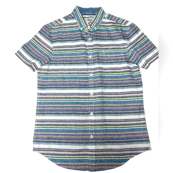Original Penguin Short Sleeve Button Down Shirt Small Multicolor Stripe - Picture 2 of 7